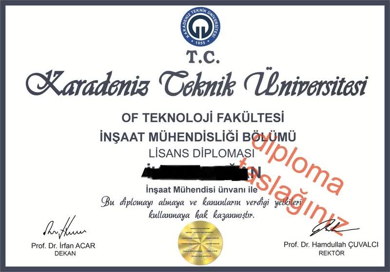 Lise Diploması Örneği