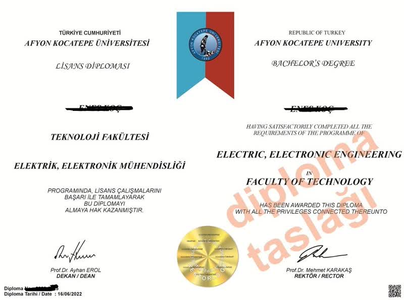 Diploma Islak İmza Detay